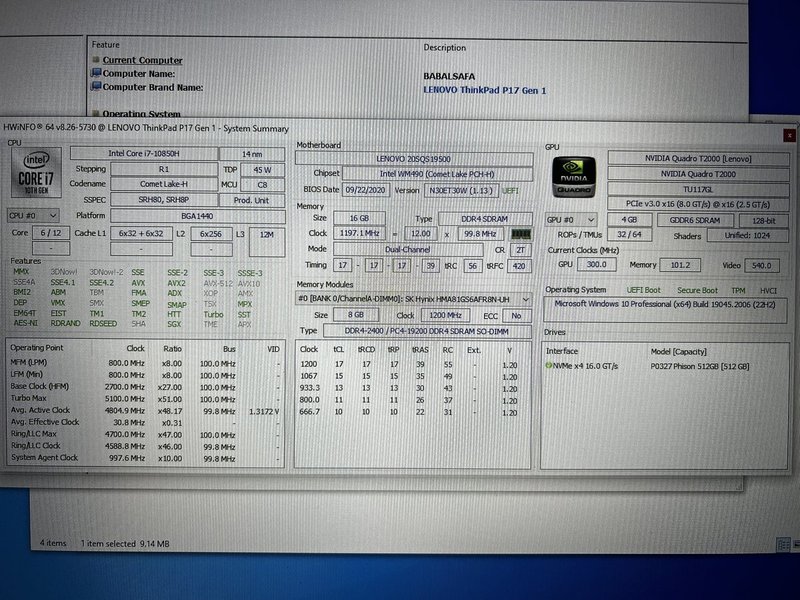 Lenovo ThinkPad P17 Gen 1 (P17 G1 20SN000YRT)